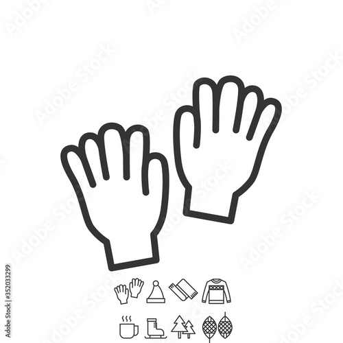 winter gloves icon vector illustration sign