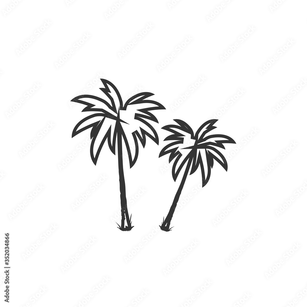 palm trees icon vector illustration sign