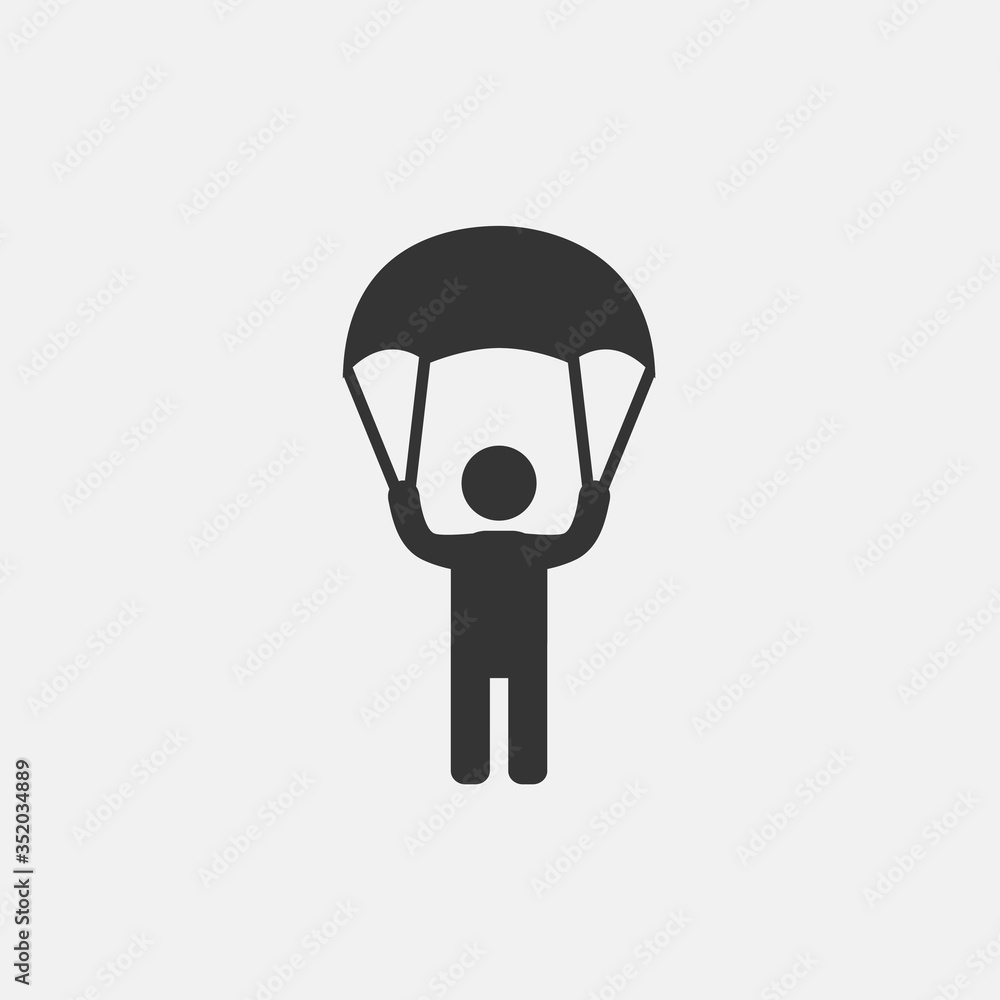 man with parachute icon vector illustration for website and graphic design man with parachute icon vector illustration for website and graphic design