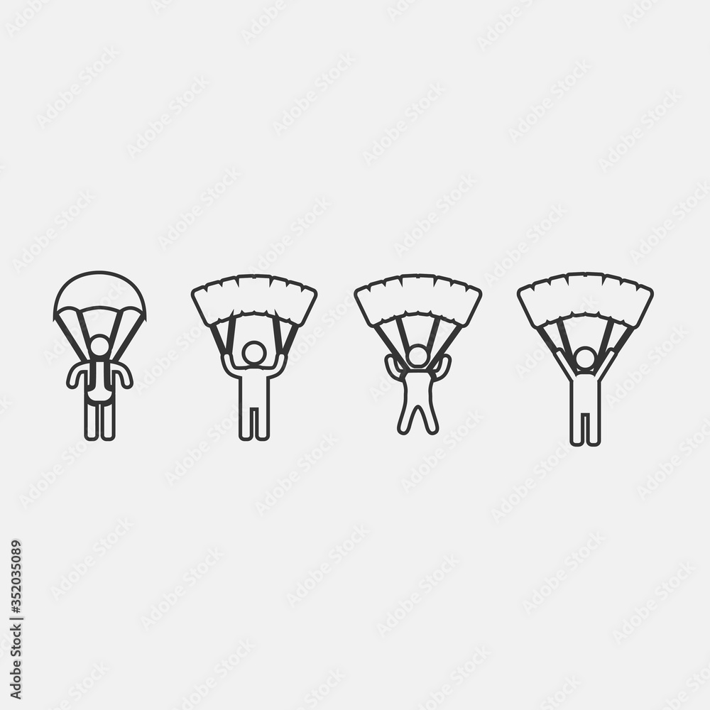 man with parachute icon vector illustration for website and graphic design