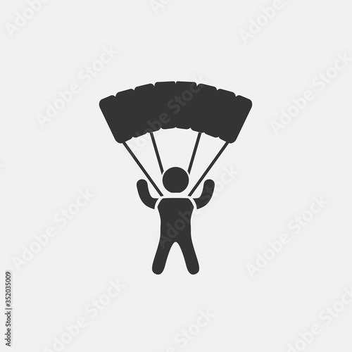 man with parachute icon vector illustration for website and graphic design