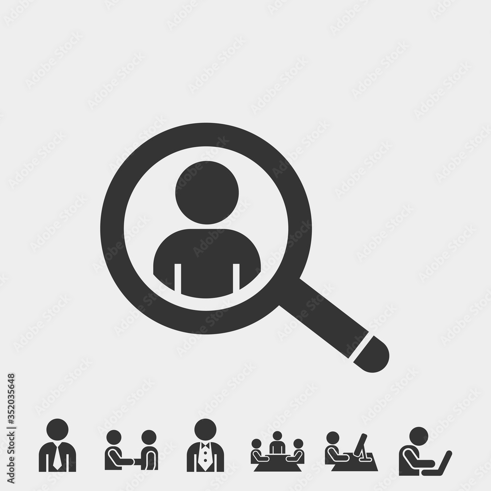 employment search icon vector illustration for website and graphic design employment search icon vector illustration for website and graphic design