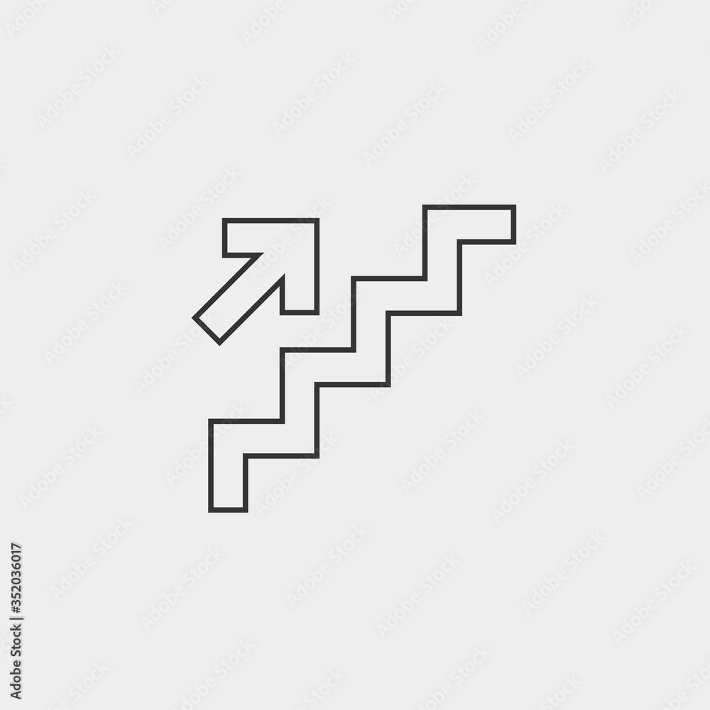 stairs up icon vector illustration for website and graphic design stairs up icon vector illustration for website and graphic design