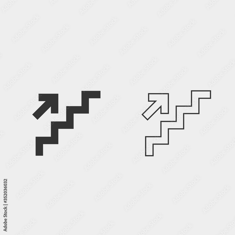 stairs up icon vector illustration for website and graphic design stairs up icon vector illustration for website and graphic design