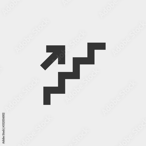 stairs up icon vector illustration for website and graphic design