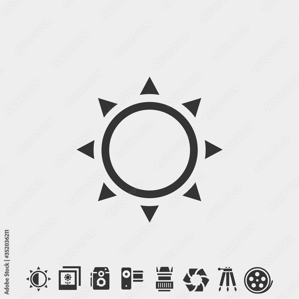 Fotografie sun icon vector illustration for website and graphic design