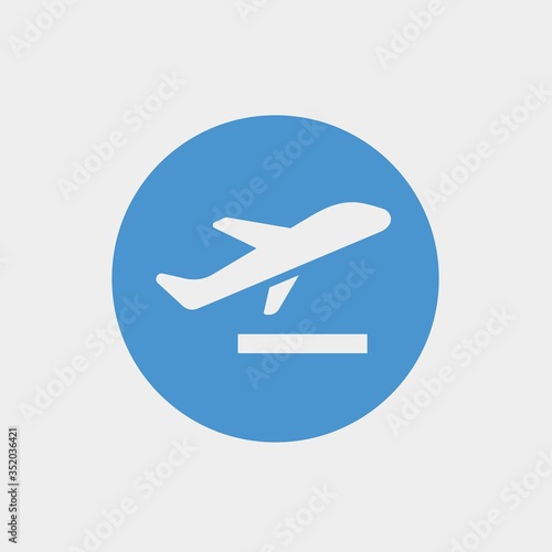 plane taking off icon vector illustration for website and graphic design