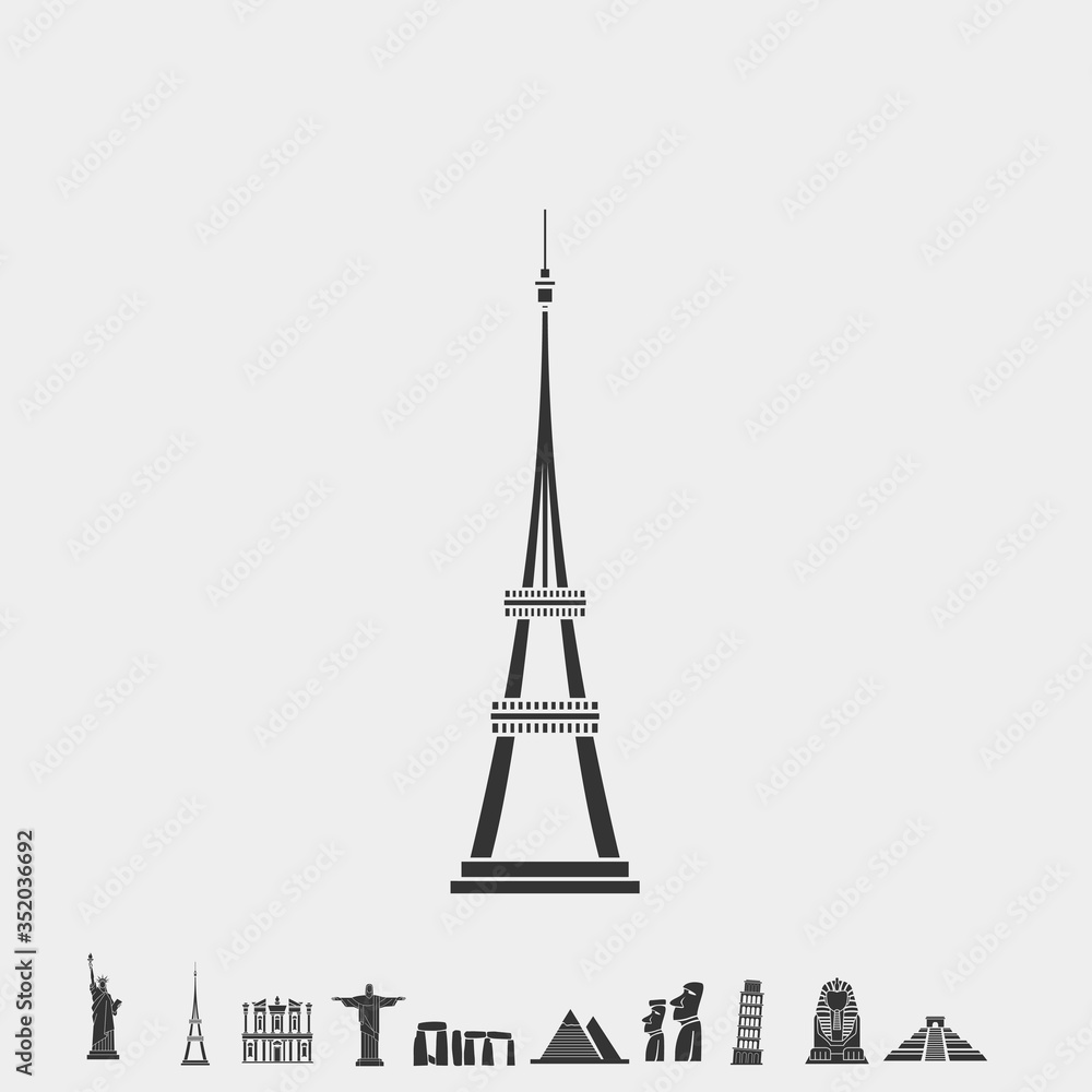 Fototapeta eiffel tower icon vector illustration for website and graphic design