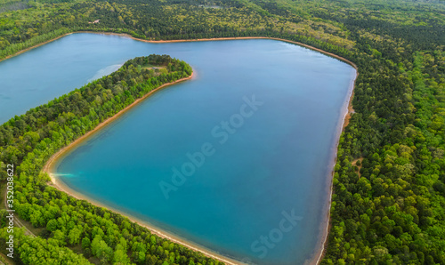 Landscape with lake in the forest lake panorama