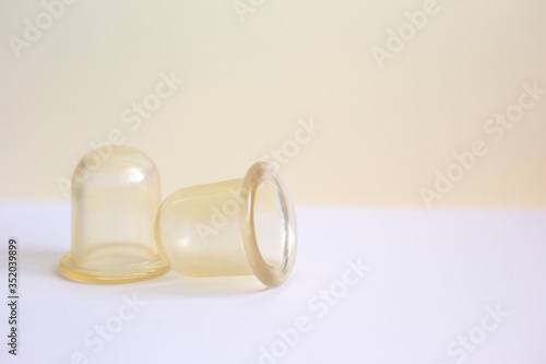 Vacuum silicone massage jars. Anti-cellulite and lymphatic body massagers