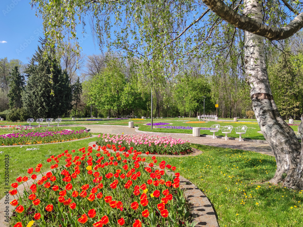 Obraz premium Spring view of South Park in city of Sofia