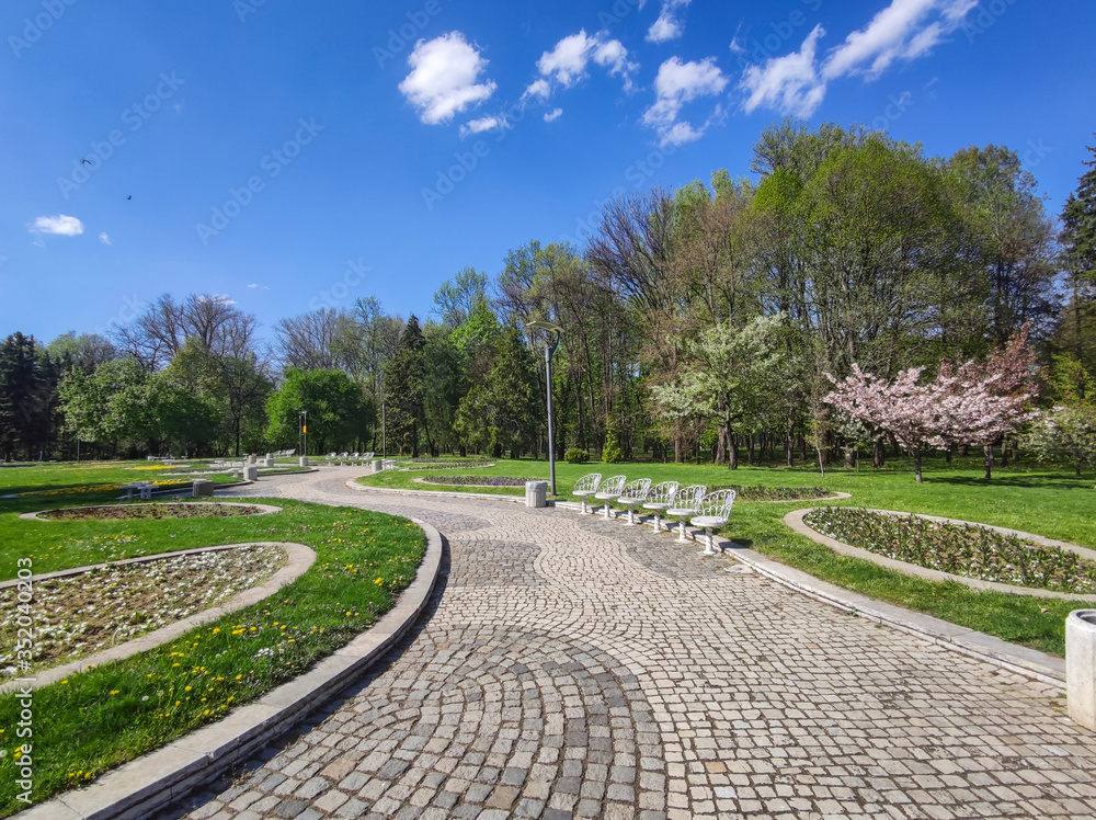 Spring view of South Park in city of Sofia Spring view of South Park in city of Sofia