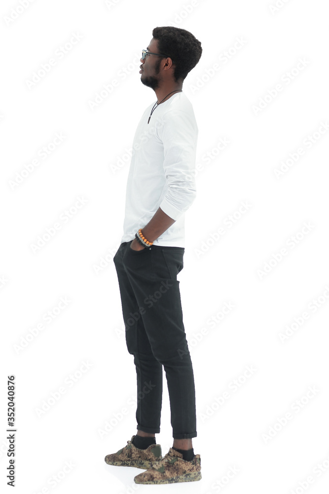 Fototapeta premium side view. casual young man looking forward .