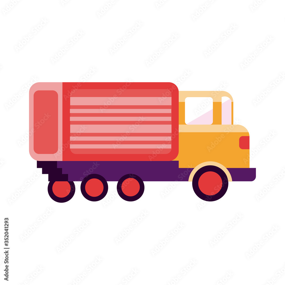 Fototapeta premium truck delivery service detailed style