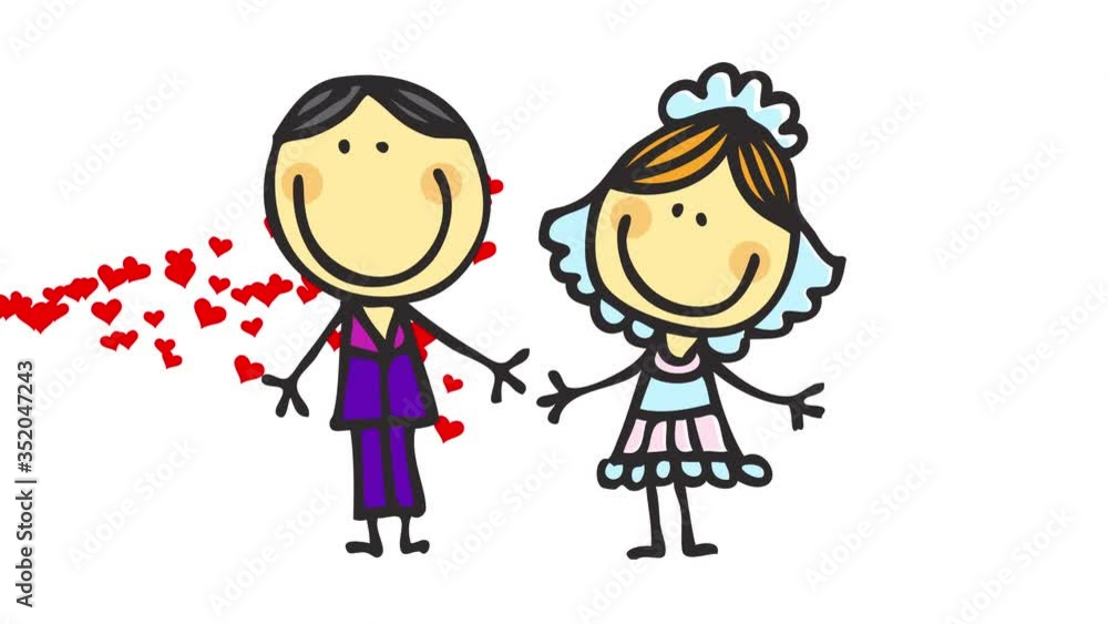 doodle of married couple with cute rounded pink cheeks holding big smile over background with red hearts flying representing the intensity and beauty of love doodle of married couple with cute rounded pink cheeks holding big smile over background with red hearts flying representing the intensity and beauty of love