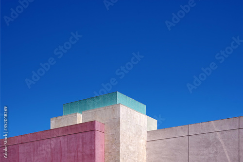modern warehouse building with blue sky