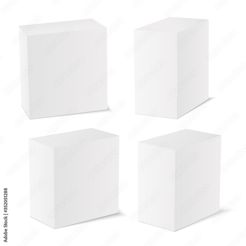 Blank package Box set. Isolated on white. Vector Blank package Box set. Isolated on white. Vector