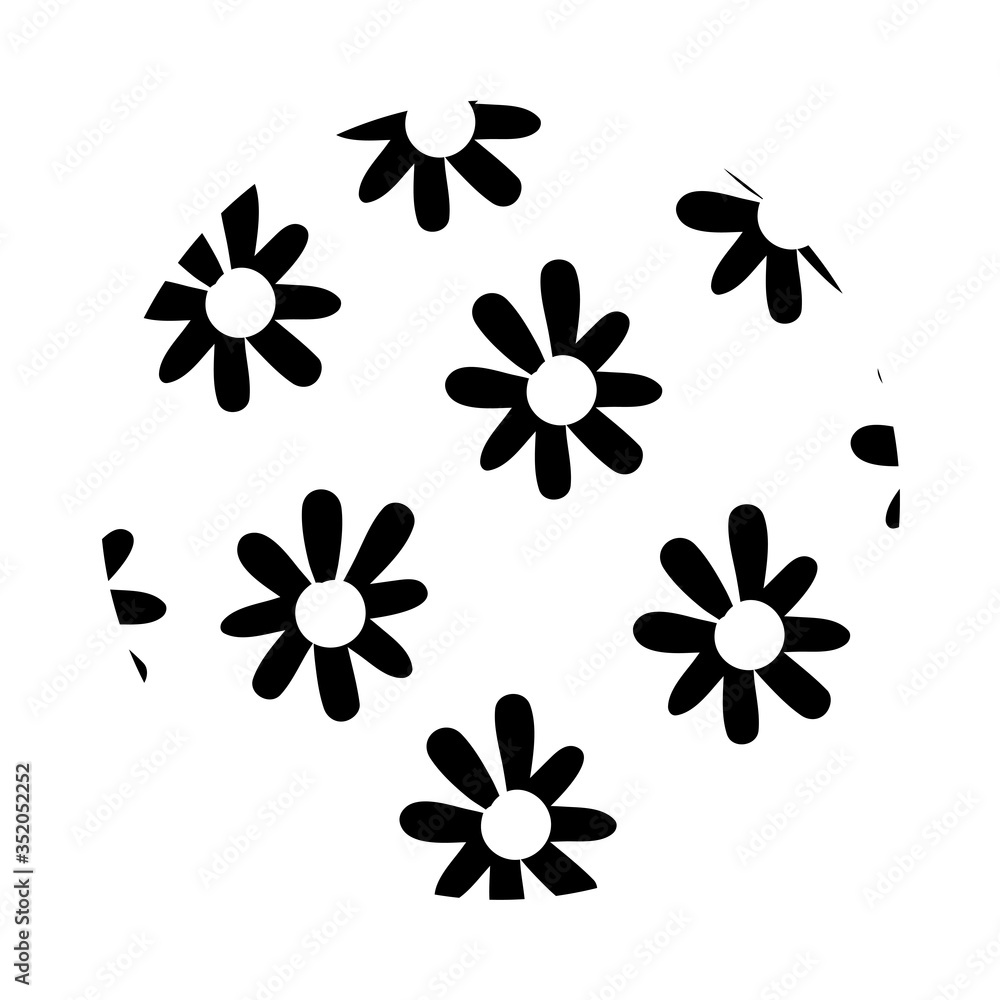 flowers organic pattern line style