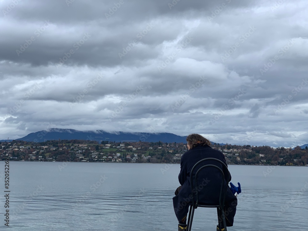 man on the lake