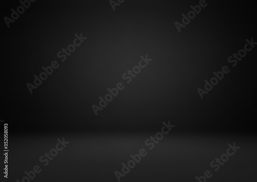 Empty black studio room, used as background for display your products
