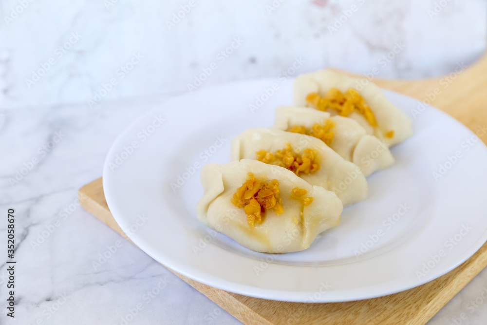 Choi pan or chai kwe cake is an unique traditional asian Food Cuisine dish from Pontianak, Kalimantan Barat, Indonesia.