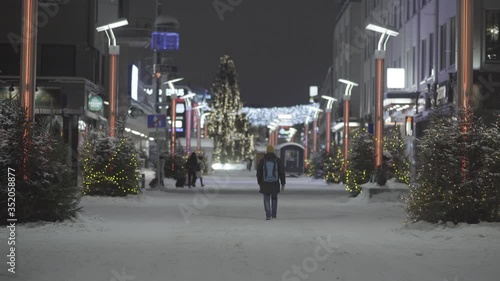 Rovaniemi city center in winter.

