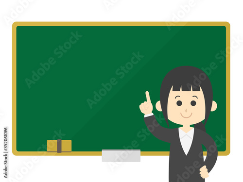 黒板で授業する先生のイラスト