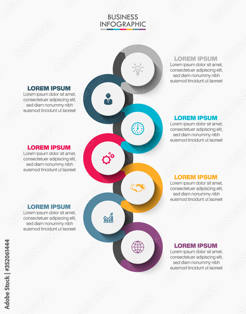 Business data visualization. timeline infographic icons designed for abstract background template milestone element modern diagram process technology digital marketing data presentation chart Vector
