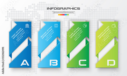 4 steps arrow infographic element,Business concept,Vector illustration.