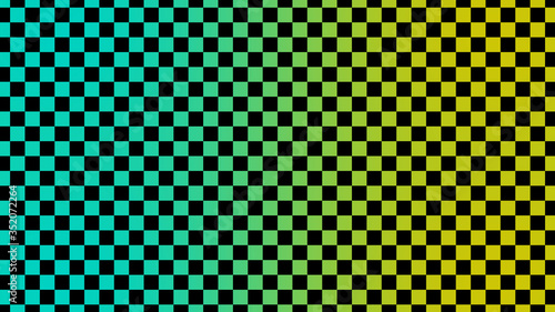 Amazing cyan and yellow chessboard,Checker board abstract background