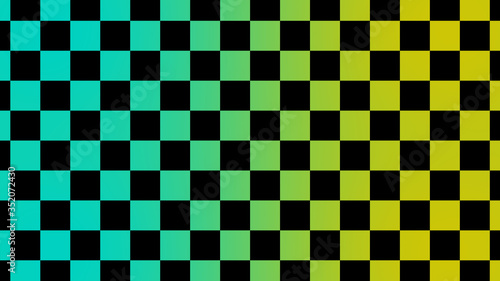Amazing cyan and yellow chessboard,Checker board abstract background