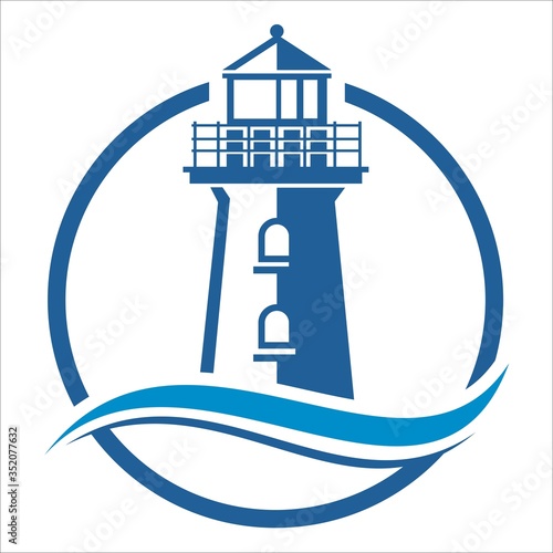 lighthouse template logo designs vector illustration

