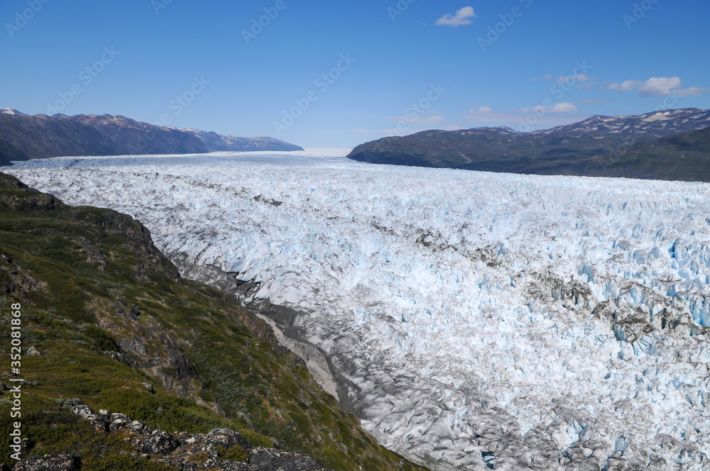 Ice from glacier in Greenland. Arctic nature landscape. Global warming concept.
