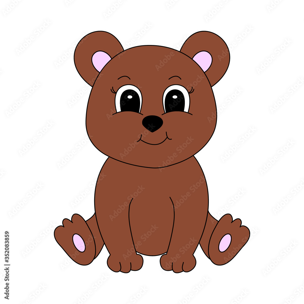 Obraz premium Miś kreskówka. Ilustracja wektorowa dla dzieci.