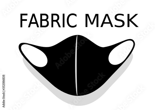 A fabric face mask .Protect you from viruses, bacteria, illnesses and allergies.Isolated on white background.