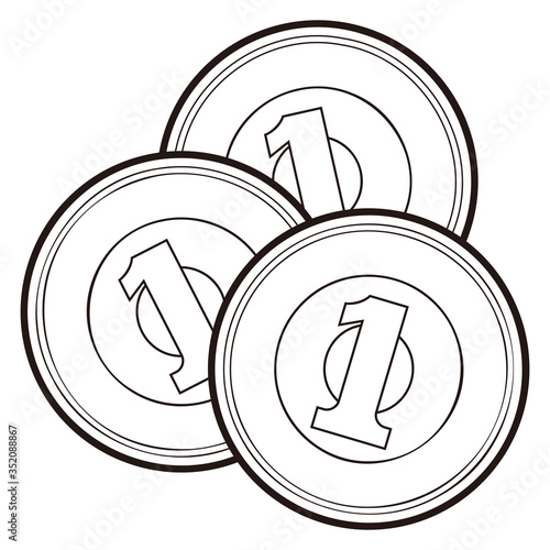 一円硬貨黒3枚