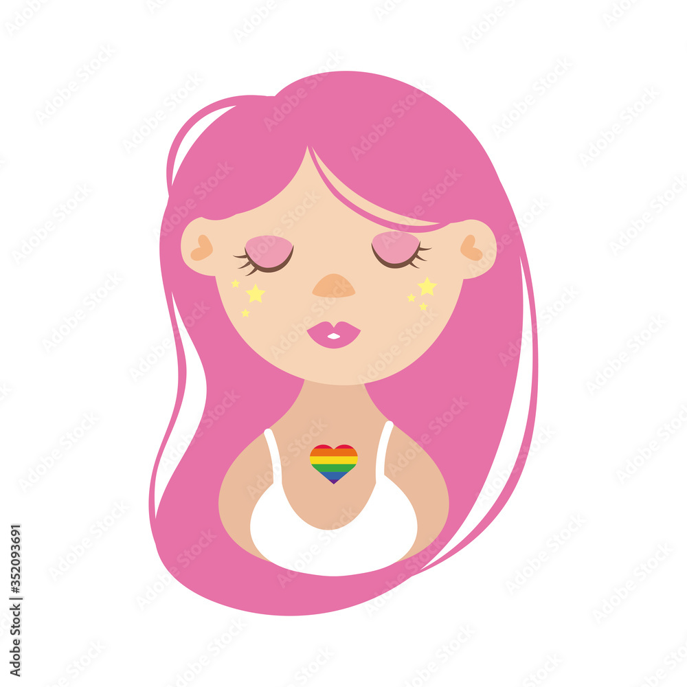 lesbian character gay pride hand draw style