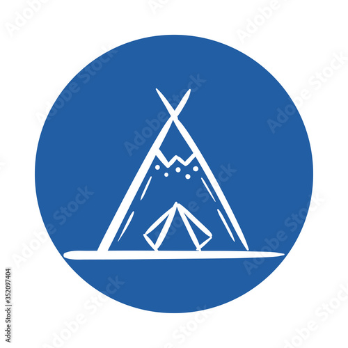 indian tent canadian block style icon