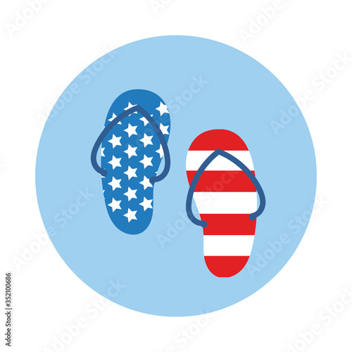 sandals with usa flag block style