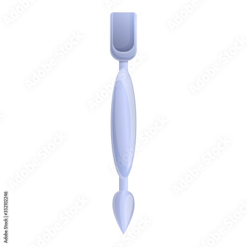 Cuticle nail pusher icon. Cartoon of cuticle nail pusher vector icon for web design isolated on white background