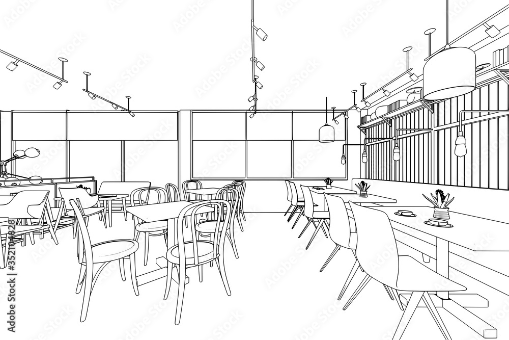 outline sketch drawing interior perspective of house outline sketch drawing interior perspective of house