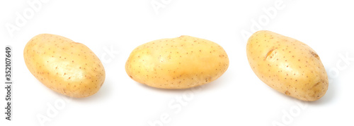 Young potato isolated on white background with clipping path.
