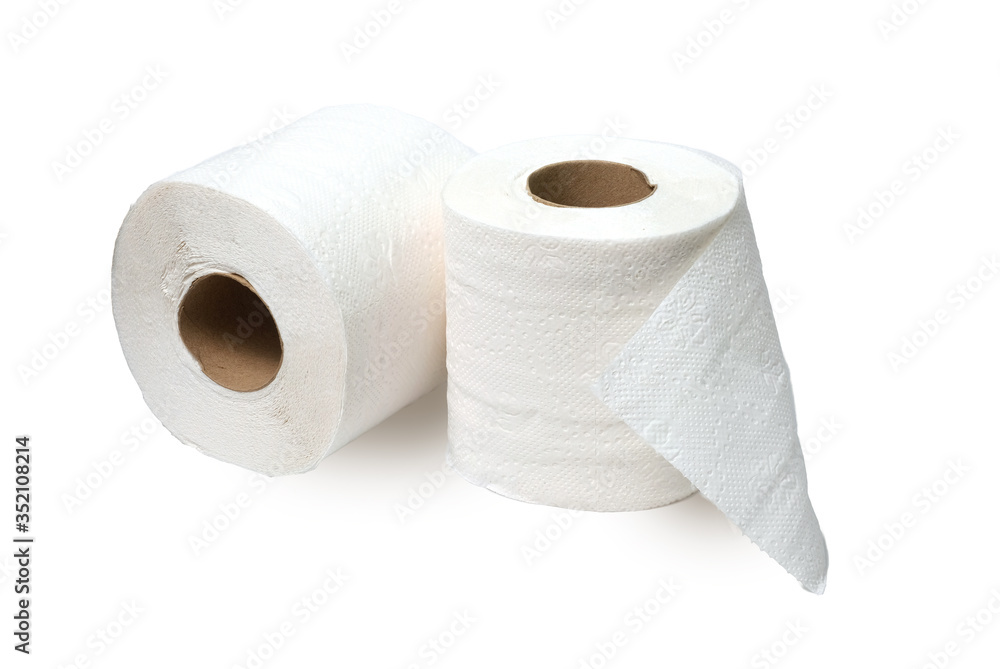 Roll of toilet paper or tissue isolated on white background Roll of toilet paper or tissue isolated on white background