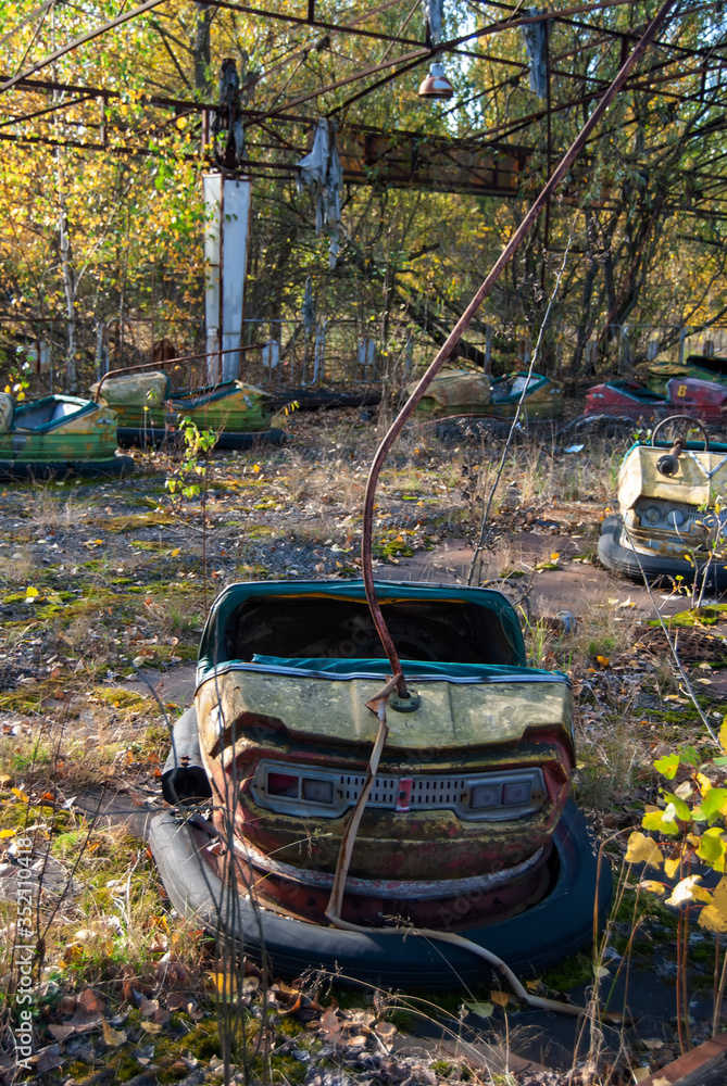 The abandoned amusement park in Pripyat following the nuclear disaster at Chernobyl, Ukraine