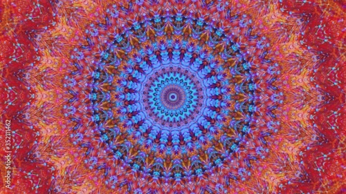 Beautiful Original Art therapy moving Mandala. Seamless loop psychotherapy. Geometric patterns to find or restore a sense of healthy mental balance. For yoga specialist, astrology, art therapist.