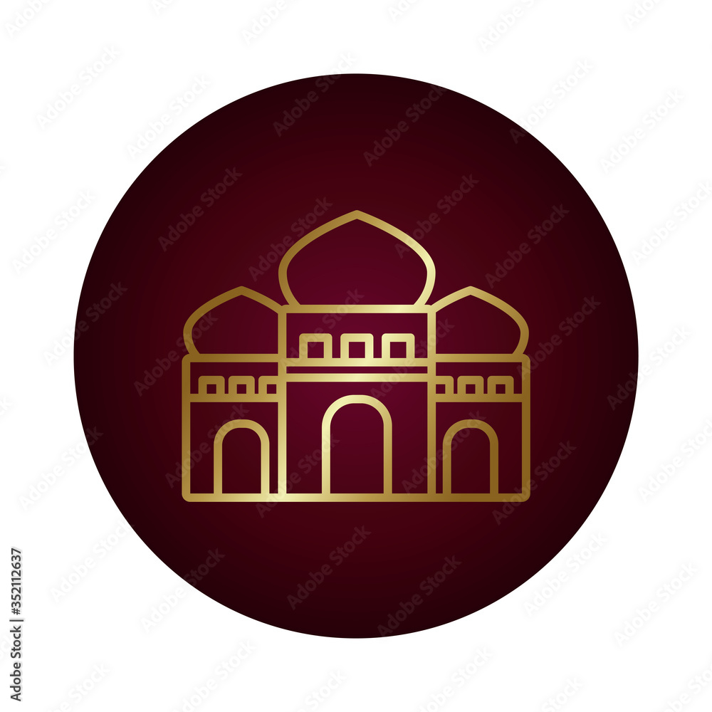 ramadam kareem temple block gradient style icon ramadam kareem temple block gradient style icon