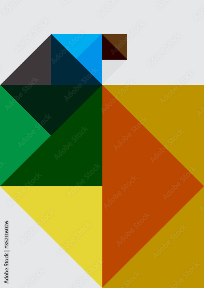 multiple of many sizes of stacking colorful squares on grey background for book cover, background, template, pattern