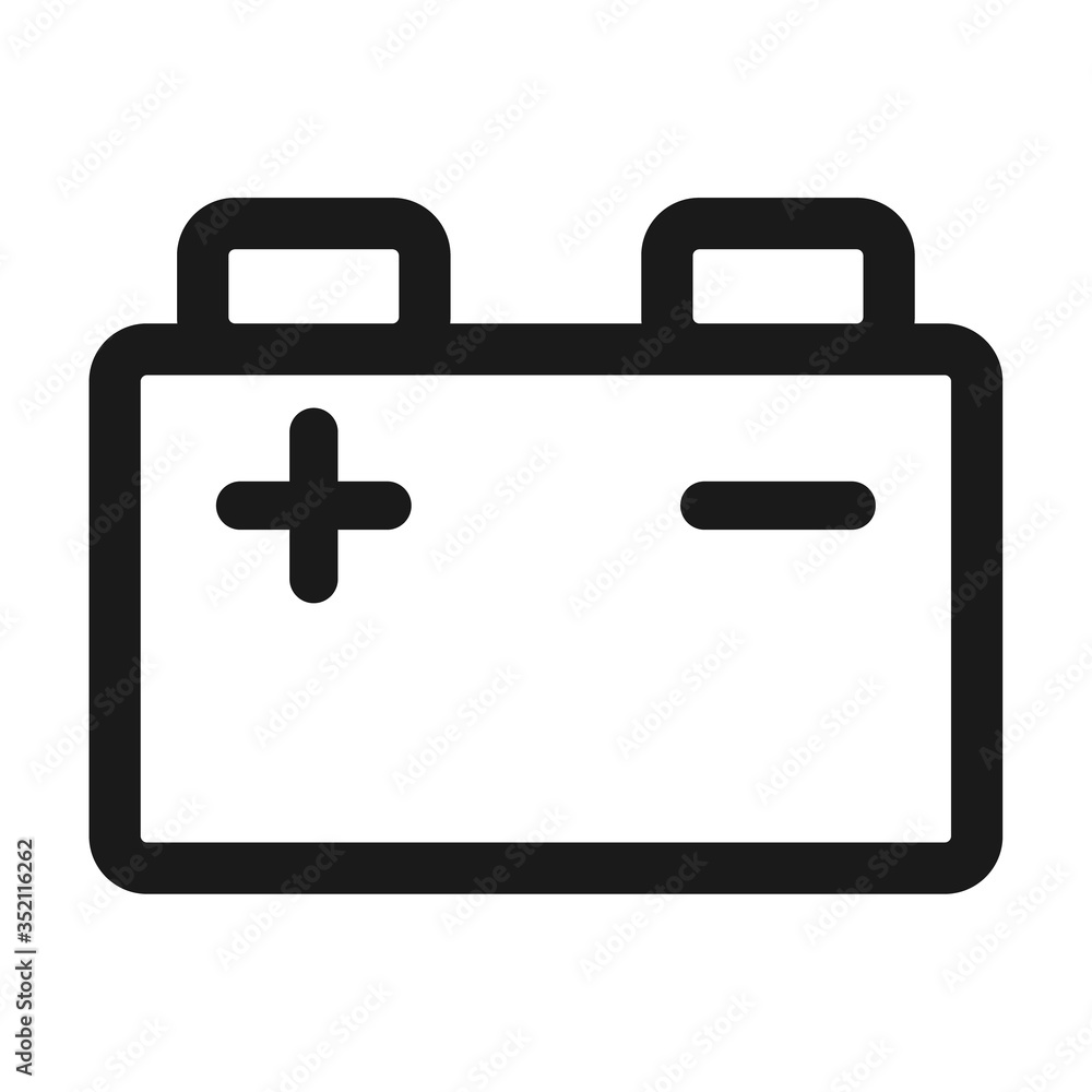 Battery car charge indication icon. Vector illustration isolated on white background Battery car charge indication icon. Vector illustration isolated on white background