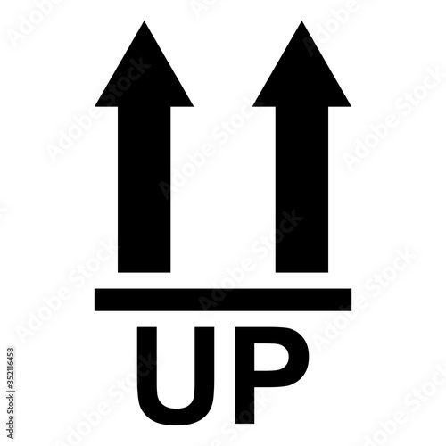 This side up flat icon isolated on white background. Package symbol, label vector illustration. Delivery transportation
