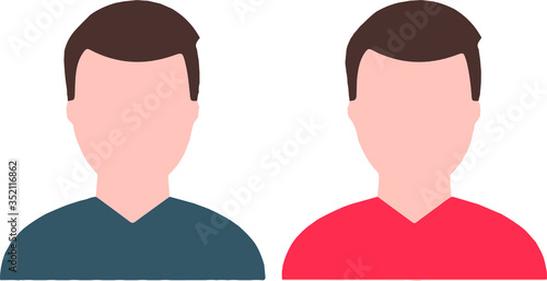 Male profile icon two boys vector icon head shot